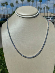 Men Genuine Lab Grown Diamond Tennis Necklace D VS 19.30 Carat 14k 20'' Inch