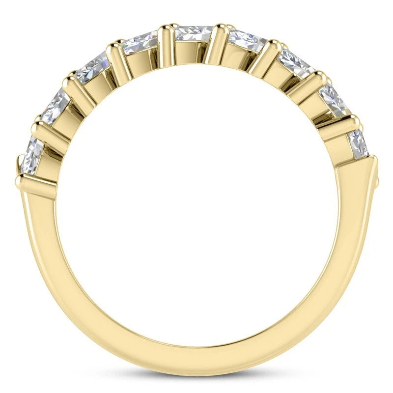 1.35 Carat Marquise Cut Lab Grown Diamond Eternity Band Ring 14k Yellow Gold
