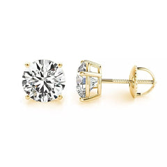 14K Gold Lab Grown Diamond Stud Earrings IGI Certified 0.50 Ct-1.50 Ct D/F VS1