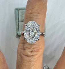 IGI Certified 5.00 Carat F VS1 Oval Lab Grown Diamond Engagement Ring 14k Gold