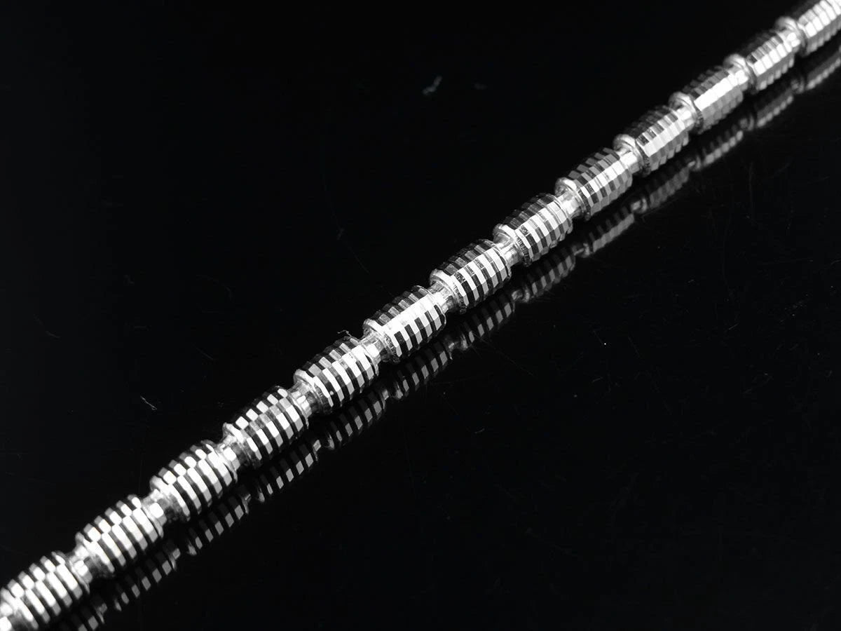 Barrel Chain Necklace Real Solid 925 Sterling Silver Diamond Cut 3mm