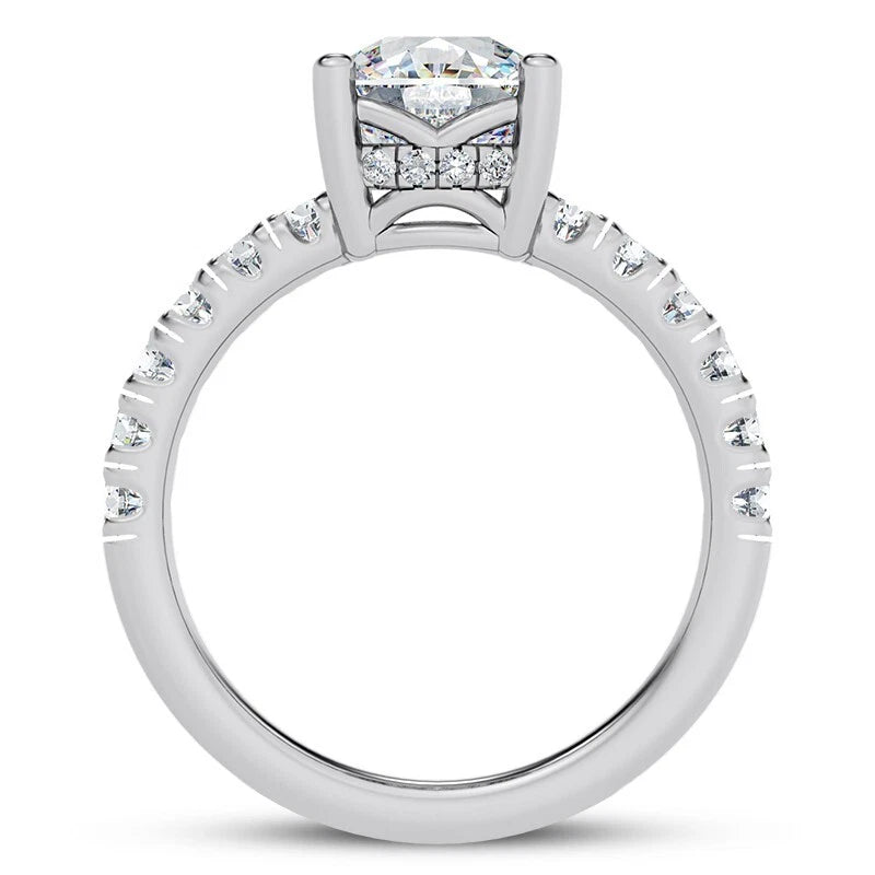 1.75 Ct E VS1 Cushion Cut Halo Lab Grown Diamond Ring IGI Certified 14k Gold