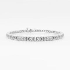 IGI Certified 7.50 Carat Emerald Lab Grown Diamond Tennis Bracelet 7'' 14k Gold