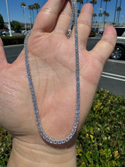 Genuine Lab Grown Diamond Tennis Necklace D VS 10.50 Carat 14k Gold 18'' Inch