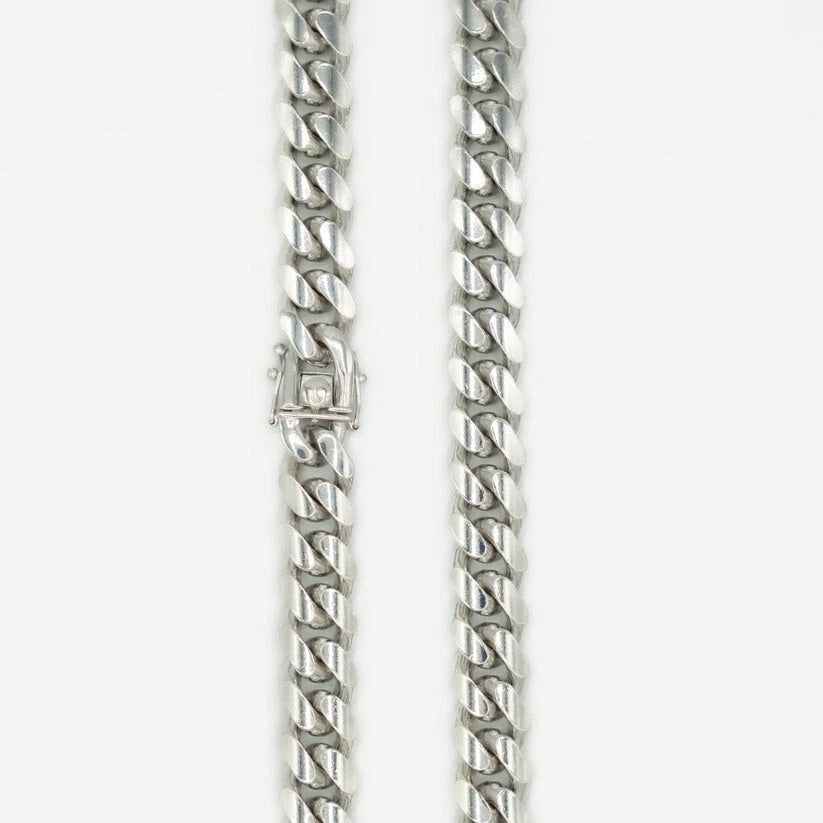 925 Sterling Silver Solid Miami Cuban Curb Link Chain 13mm Necklace Italy