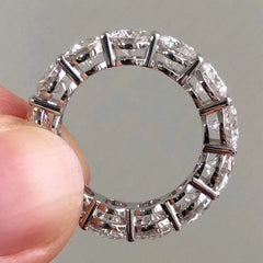 6.75 Ctw Round Cut Moissanite Eternity Wedding Band Ring 14K White Gold GRA