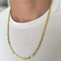 14k Gold Plated Over 925 Sterling Silver ITALY Valentino Star Chain Solid 3mm