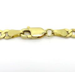 14K Yellow Gold 4.70mm Italian Cuban Curb Chain Link Necklace Mens Women