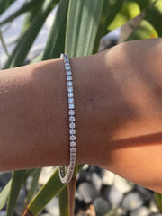 6.00 Ct TW Round Diamond 7" Tennis Bracelet 14k White Gold Lab Grown D/VS