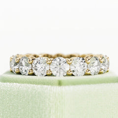 5.00 Carat D VS1 Lab Grown Diamond Eternity Band Ring 14K Yellow Gold