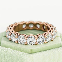 5.00 Carat D VS1 Lab Grown Diamond Eternity Band Ring 14K Yellow Gold