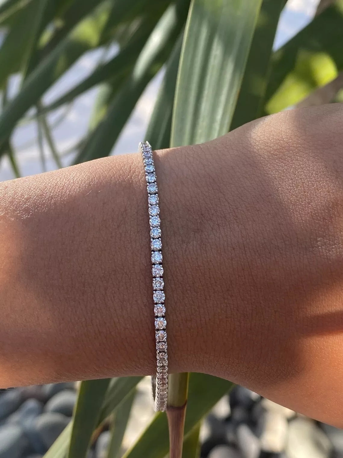 6.00 Ct TW Round Diamond 7" Tennis Bracelet 14k White Gold Lab Grown D/VS
