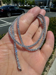 Genuine Lab Grown Diamond Tennis Necklace D VS 10.50 Carat 14k Gold 18'' Inch