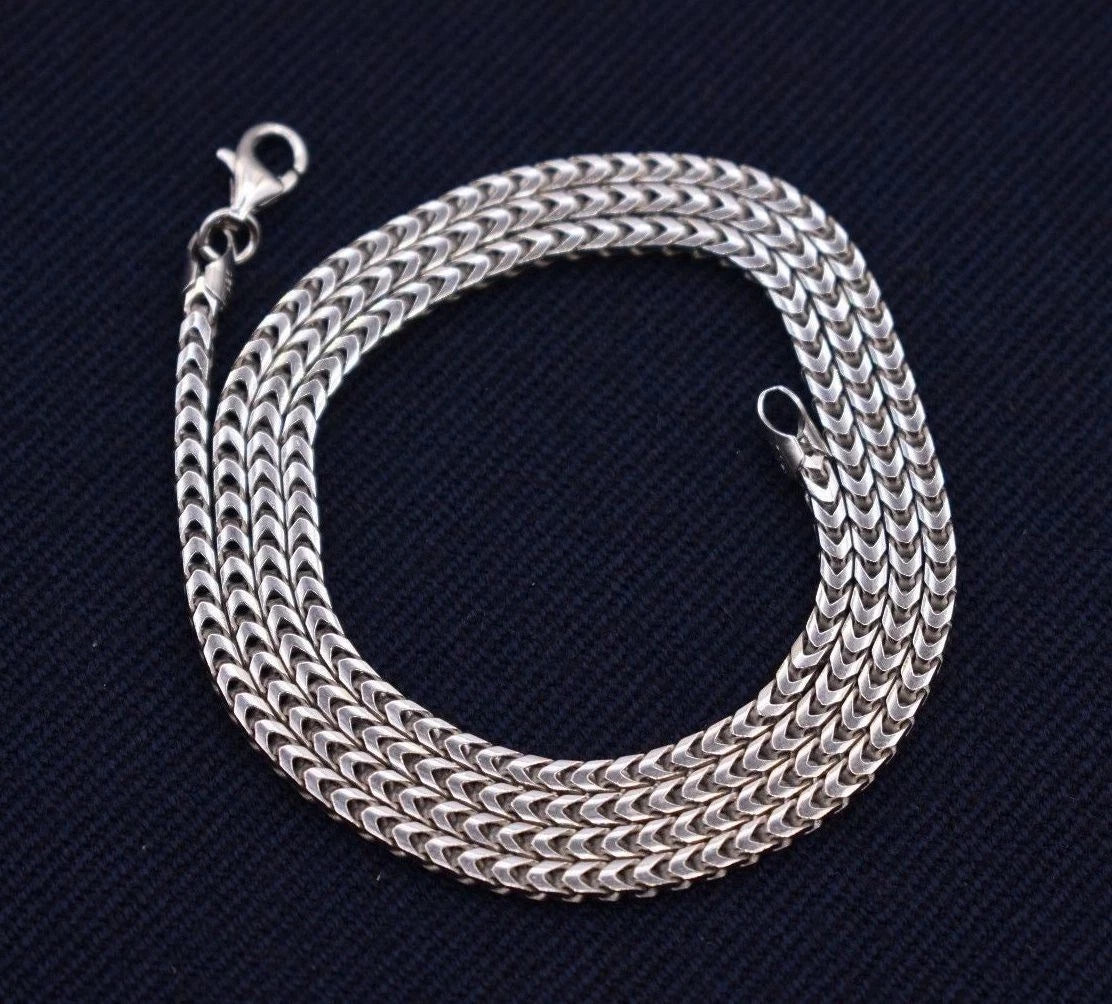 2.5mm Anti-Tarnish Solid Franco Chain Necklace Real 925 Sterling Silver ITALY