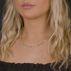 14k Gold Plated Over Solid 925 Sterling Silver Rope Chain 3.50mm
