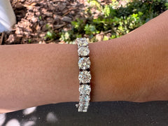 22.50 CTW Round Diamond 7" Tennis Bracelet 14k White Gold Lab Grown D VS