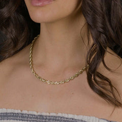 Real 14k Gold Plated Over Solid 925 Sterling Silver Rope Chain 5.00mm