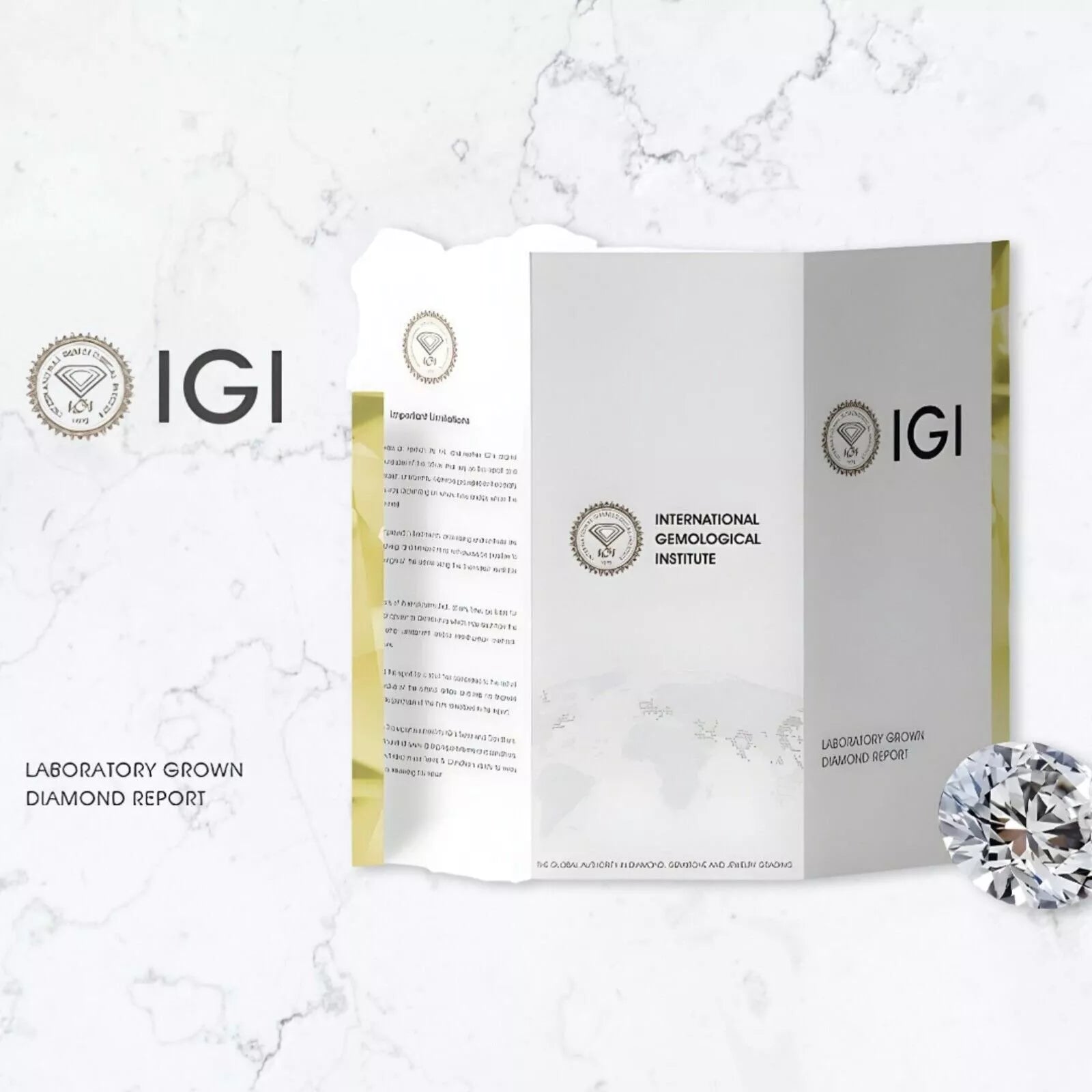 14K Gold Lab Grown Diamond Stud Earrings IGI Certified 0.50 Ct-1.50 Ct D/F VS1