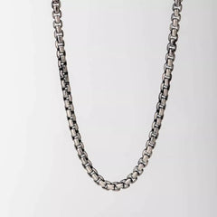 925 Sterling Silver Oxidized 2.6mm Italian Round Box Chain Necklace Italian Made