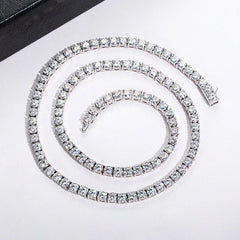 MOISSANITE Tennis Chain Real 925 Silver Necklace 4mm - GRA Certified 16''-24''