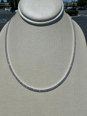 Genuine Lab Grown Diamond Tennis Necklace D VS 10.50 Carat 14k Gold 18'' Inch