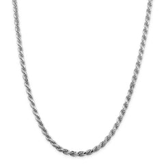 Solid 925 Sterling Silver Rhodium Plated 2.70mm Twisted Rope Link Chain - Italy