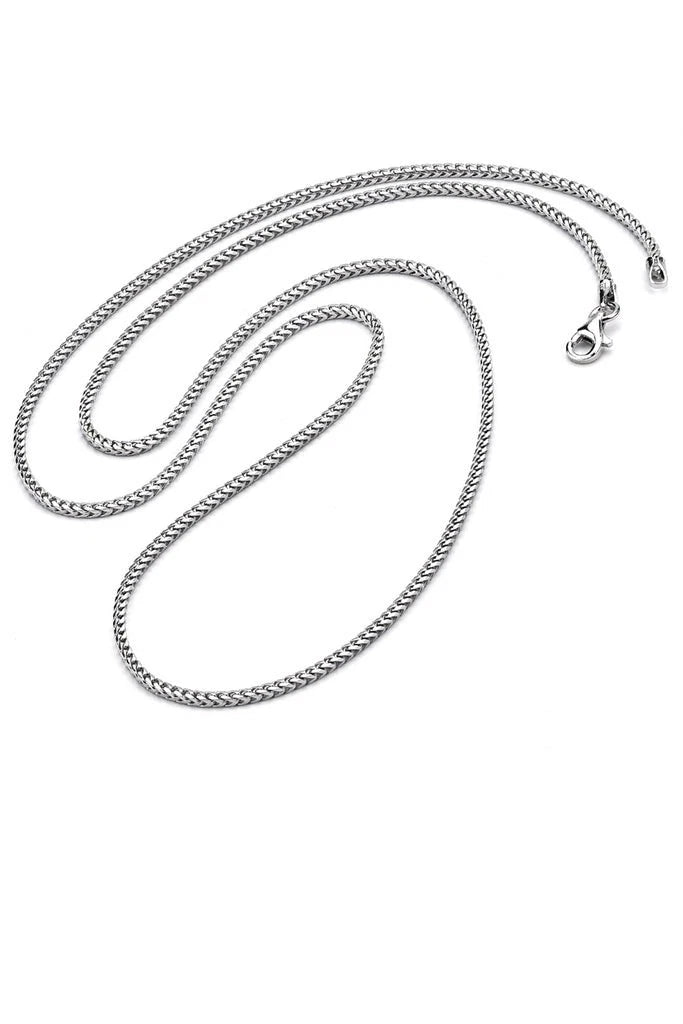 2mm Anti-Tarnish Solid Franco Chain Necklace Real 925 Sterling Silver ITALY