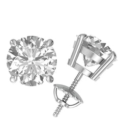 IGI CERTIFIED 3 Ct Real Lab Grown Diamond Studs Earrings 14k White Gold E VVS2
