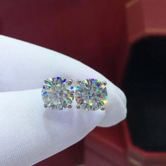 IGI Round 3 Carat Lab Grown/CVD Diamond Solitaire Stud Earrings 14k Gold D VVS