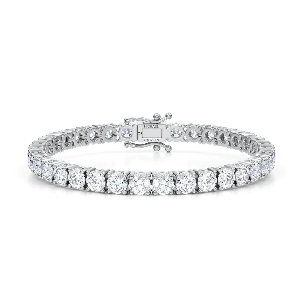 12.50 Ct TW Round Lab Grown Diamond 7.50" Tennis Bracelet 14k White Gold D VS