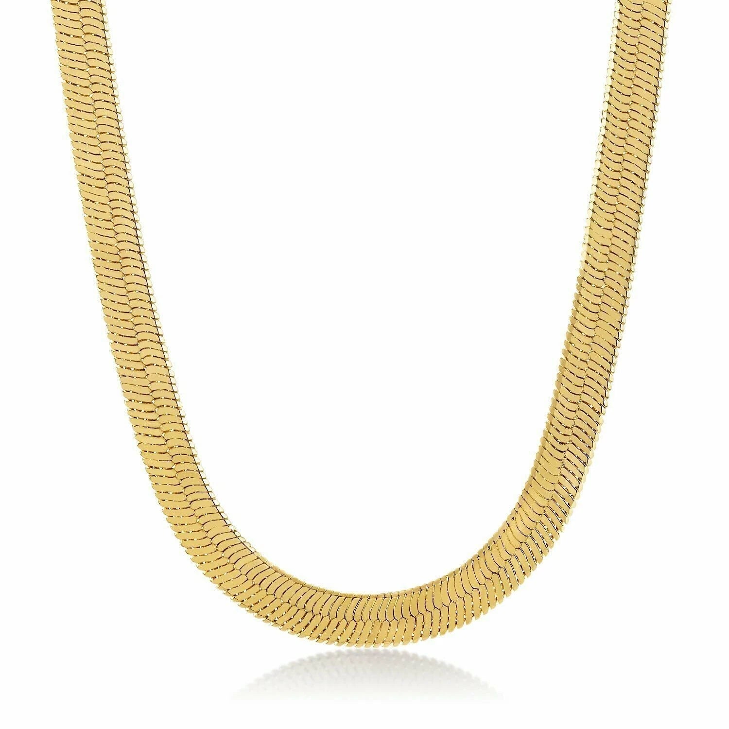 5.50mm Flexible Herringbone Chain Necklace 14K Yellow Gold Plated 925 Italy