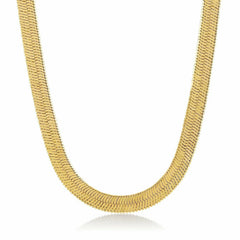 5.50mm Flexible Herringbone Chain Necklace 14K Yellow Gold Plated 925 Italy