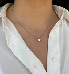 IGI Lab Grown Diamond E VS1 2.00 Carat Heart Cut Lab Grown Floating Necklace 14k
