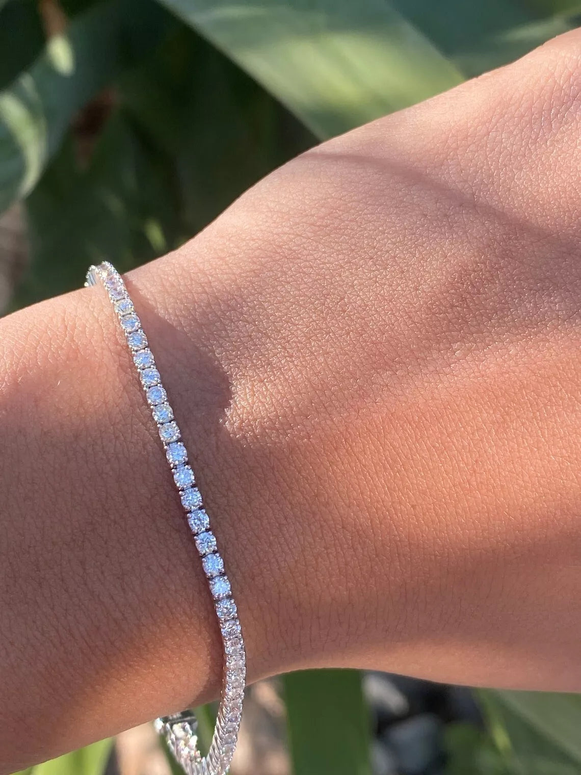 3.50 Ct TW Round Diamond 7" Tennis Bracelet 14k White Gold Lab Grown D/VS