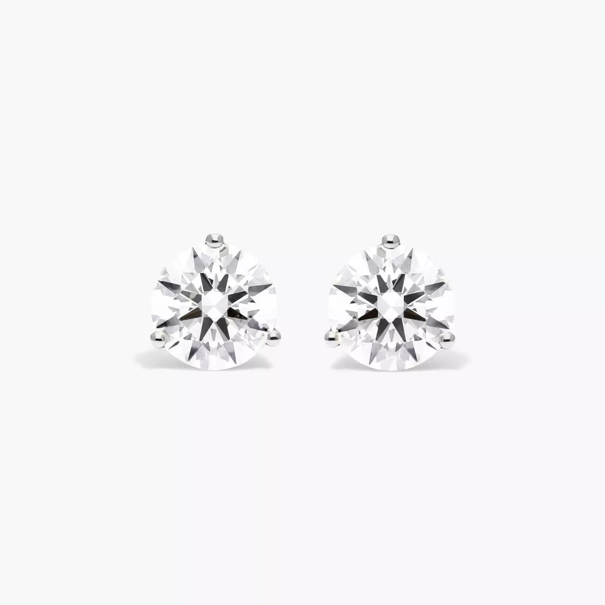 2.00 Ct D VVS2 Round Cut Lab Grown Diamond Stud Earrings 14k Push Backs IGI