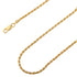 925 Sterling Silver 2.5mm Solid Rope Diamond Cut Gold Plated Chain