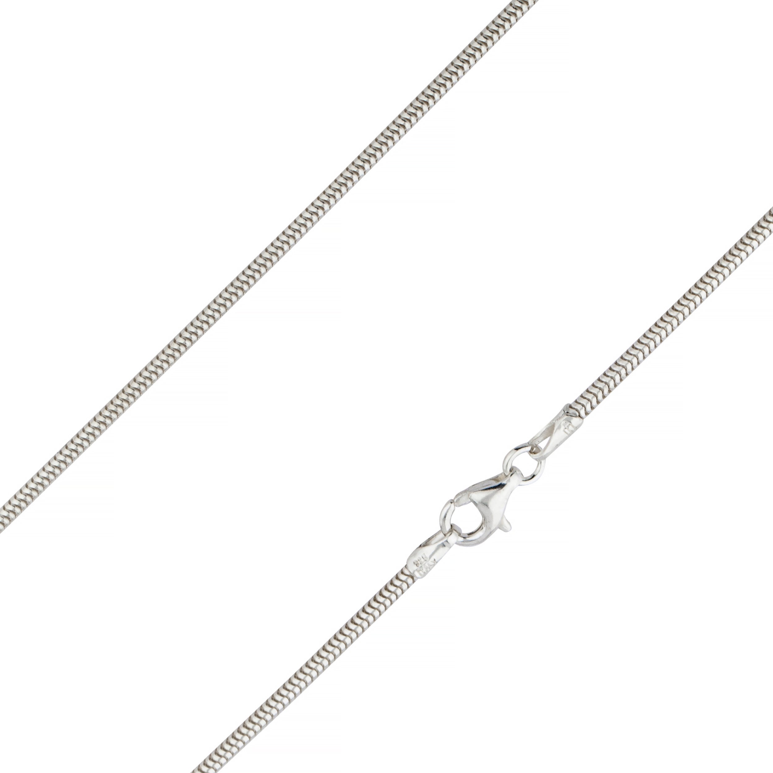 925 Sterling Silver 1.6mm Round Snake Chain, Women's, Size: 20, Grey Type