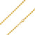 925 Sterling Silver 4mm Moon Cut Bead Ball Gold Plated Chain