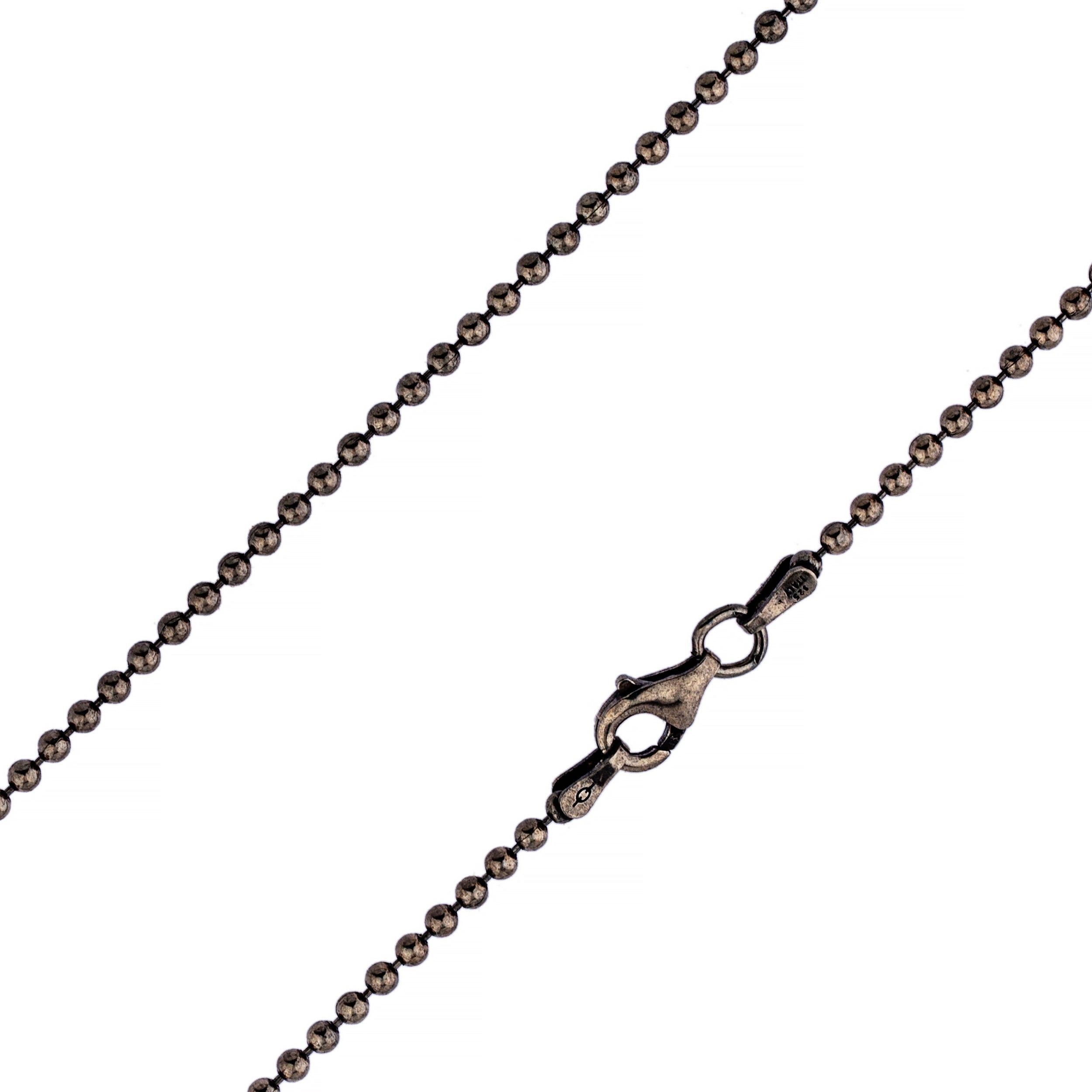 2mm Rope Chain Necklace Oxidized Black Rhodium Real 925 Sterling