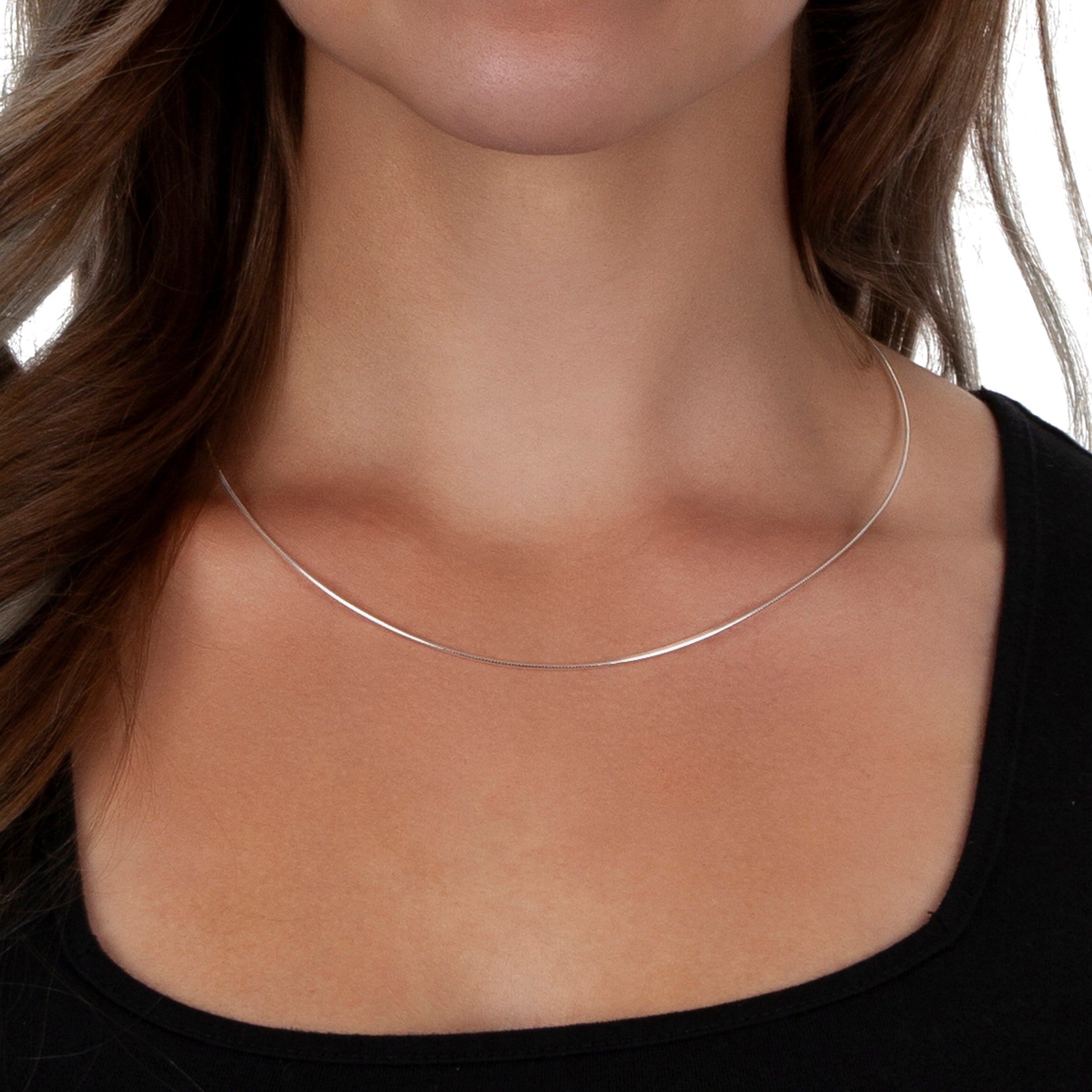 925 Sterling Silver 1.2mm Round Omega Chain