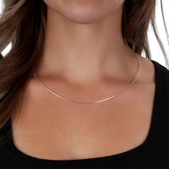 925 Sterling Silver 1.2mm Round Omega Chain