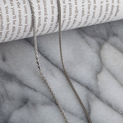 925 Sterling Silver 1.5mm Spiga Wheat Diamond Cut Rhodium Chain