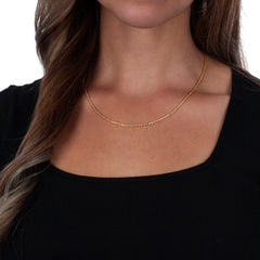 925 Sterling Silver 1.5mm Solid Rope Diamond Cut Gold Plated Chain