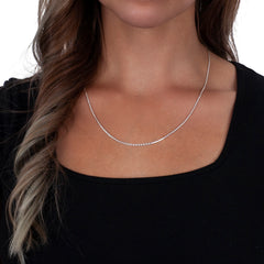 925 Sterling Silver 1.5mm Spiga Wheat Diamond Cut Rhodium Chain