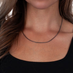925 Sterling Silver 1.8mm Popcorn Coreana Oxidized Chain