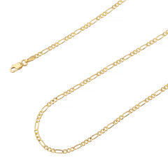 10K Yellow Gold 2mm Hollow Figaro Chain