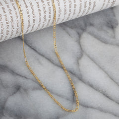 10K Yellow Gold 2mm Hollow Figaro Chain