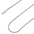925 Sterling Silver 2.5mm Solid Rope Diamond Cut Rhodium Chain
