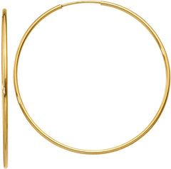 14K Yellow Gold 0.7mm Endless Hoops