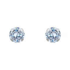 14k White Gold Brilliant Round Martini Setting Studs